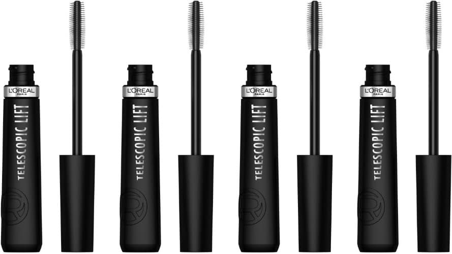 L'Oréal Paris máscara de pestanas, duração de 36 horas, comprimento visível das pestanas até 5 mm, sem grumos nem manchas nem descamação, Telescopic Lift, preto