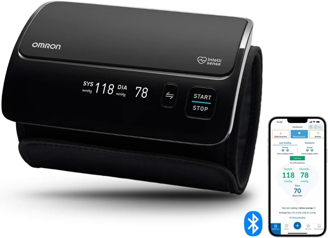 OMRON EVOLV Smart - Monitor de pressão arterial sem fios de ombro com função Bluetooth e aplicação gratuita para iOS e Android - agora 6 meses OMRON Connect Premium grátis