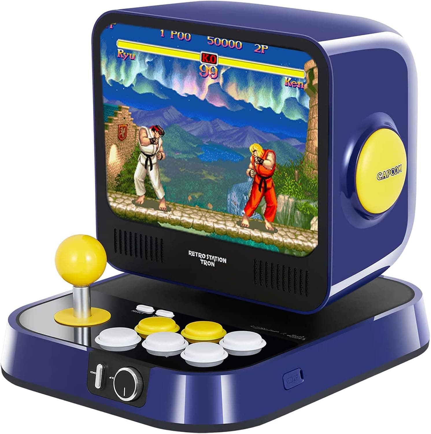 RETRO STATION Capcom Arcade Console, pré-carregado com 5 jogos da série Street Fighter e 5 jogos da série Mega Man