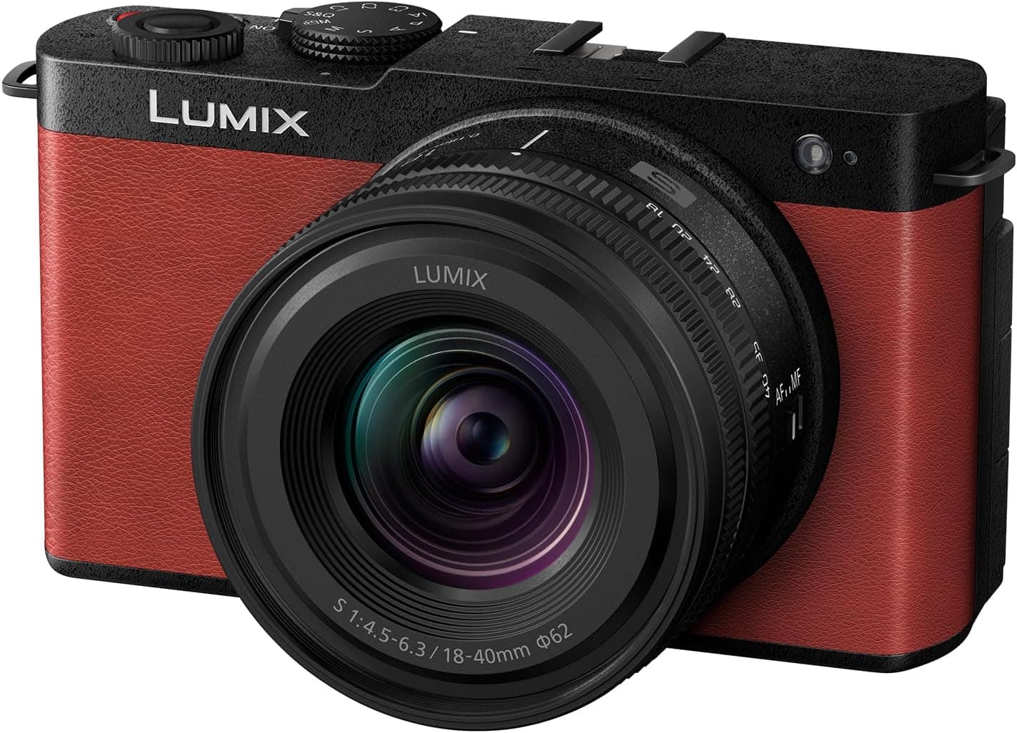 Panasonic Lumix DC-S9NE-R Câmara para Vlog com quadro completo e porta aberta sem espelho, 24,2 MP, vídeo 6K/4K, PDAF de 779 pontos, WiFi 5 GHz, vermelho, com S-R1840, 18-40 mm S L, S-R1840 Entidade