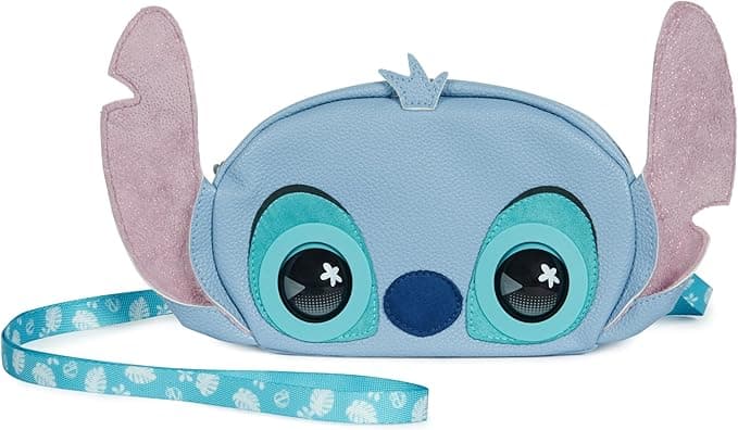 PURSE PETS - bolsa menina STITCH DISNEY - mala menina de animal de estimação Disney interativa com mais de 30 sons e reações - 6067400 - brinquedos menina 4 anos - Stitich presentes - presente menina