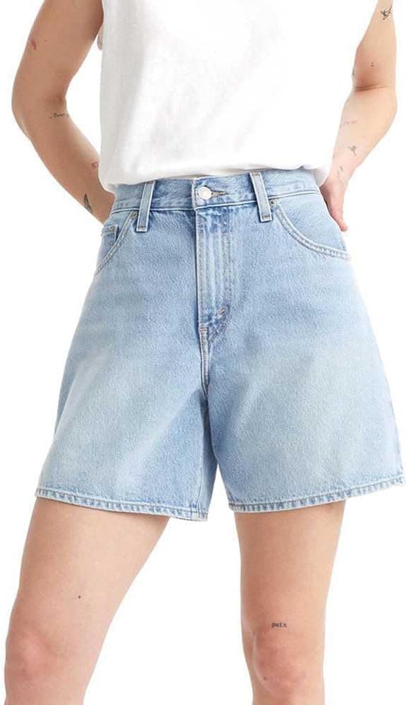 Levi's Shorts Largos de Cintura Alta para Mulheres
