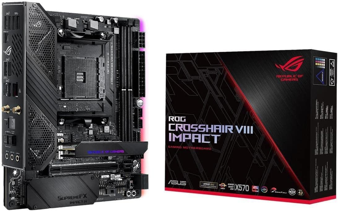 ASUS Placa base AM4 ROG Crosshair VIII Impact M-DTX/2XDDR4/4XSATA6/1XUSB-C/1XUSB2.0/1XUSB 3.2 90MB11Q0-M0EAY0, alumínio
