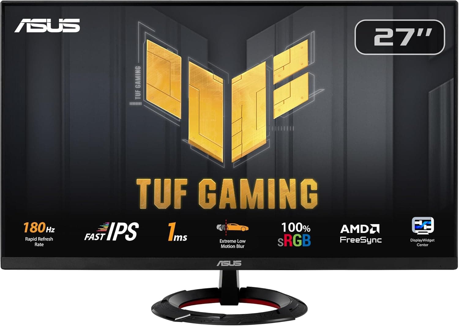 ASUS TUF Gaming VG279Q3R Monitor para jogos de 27 polegadas, Full HD (1920 x 1080), 180Hz, IPS rápido, extremo baixo motion blur™, 1 ms (GTG), FreeSync™, overdrive variável, 100% SRGB