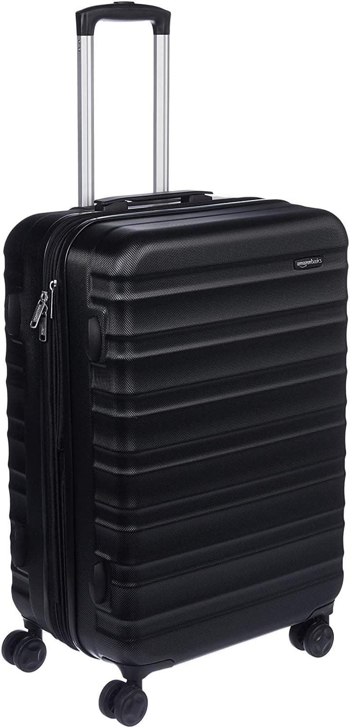Amazon Basics - Mala de viagem rígida giratória, Preto, 68 cm