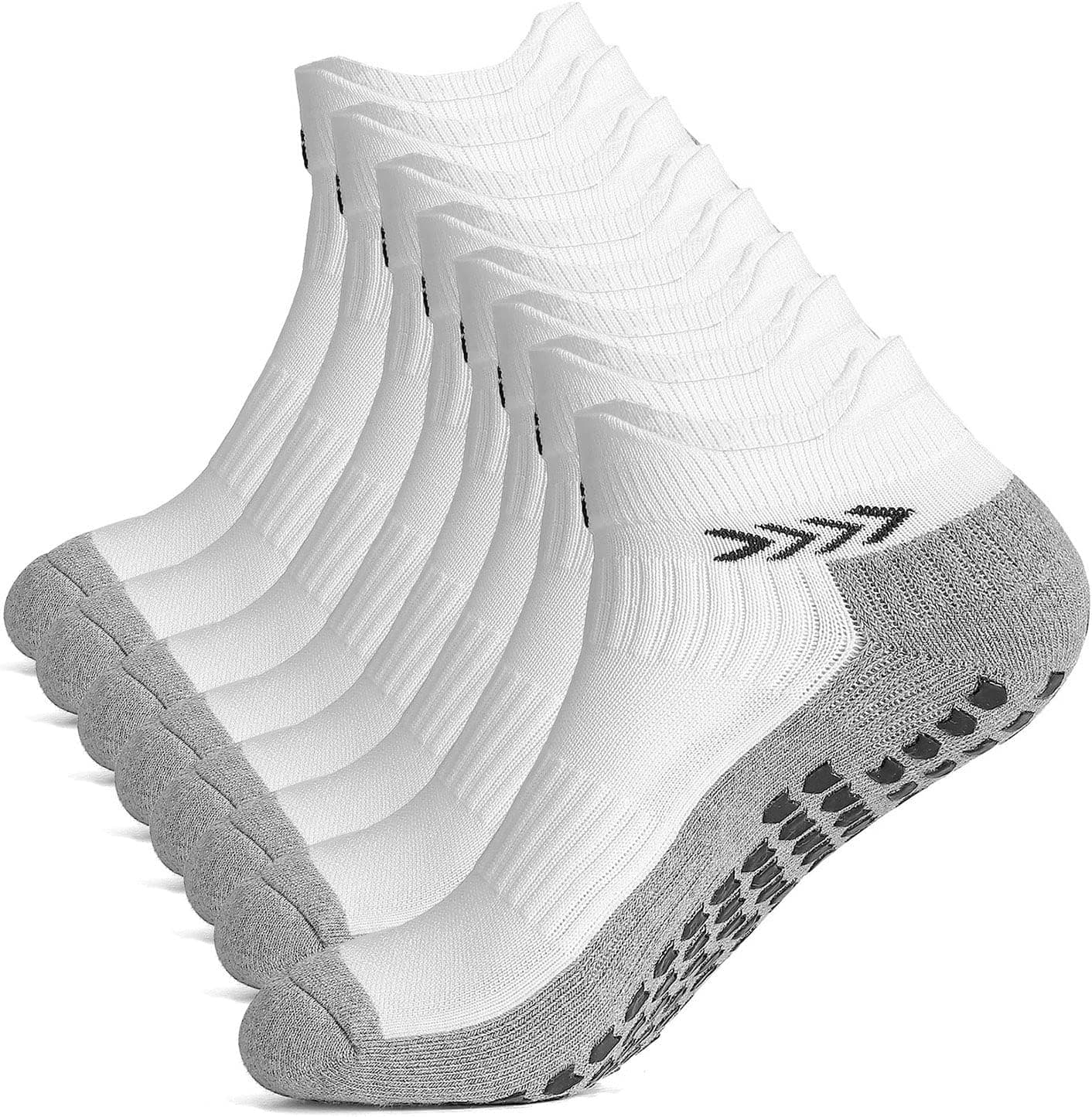 Gogogoal Meias desportivas antiderrapantes para homem e mulher, respirável desodorizante meias para futebol basquetebol corrida ciclismo trekking ioga Runing, pack de 4 pares