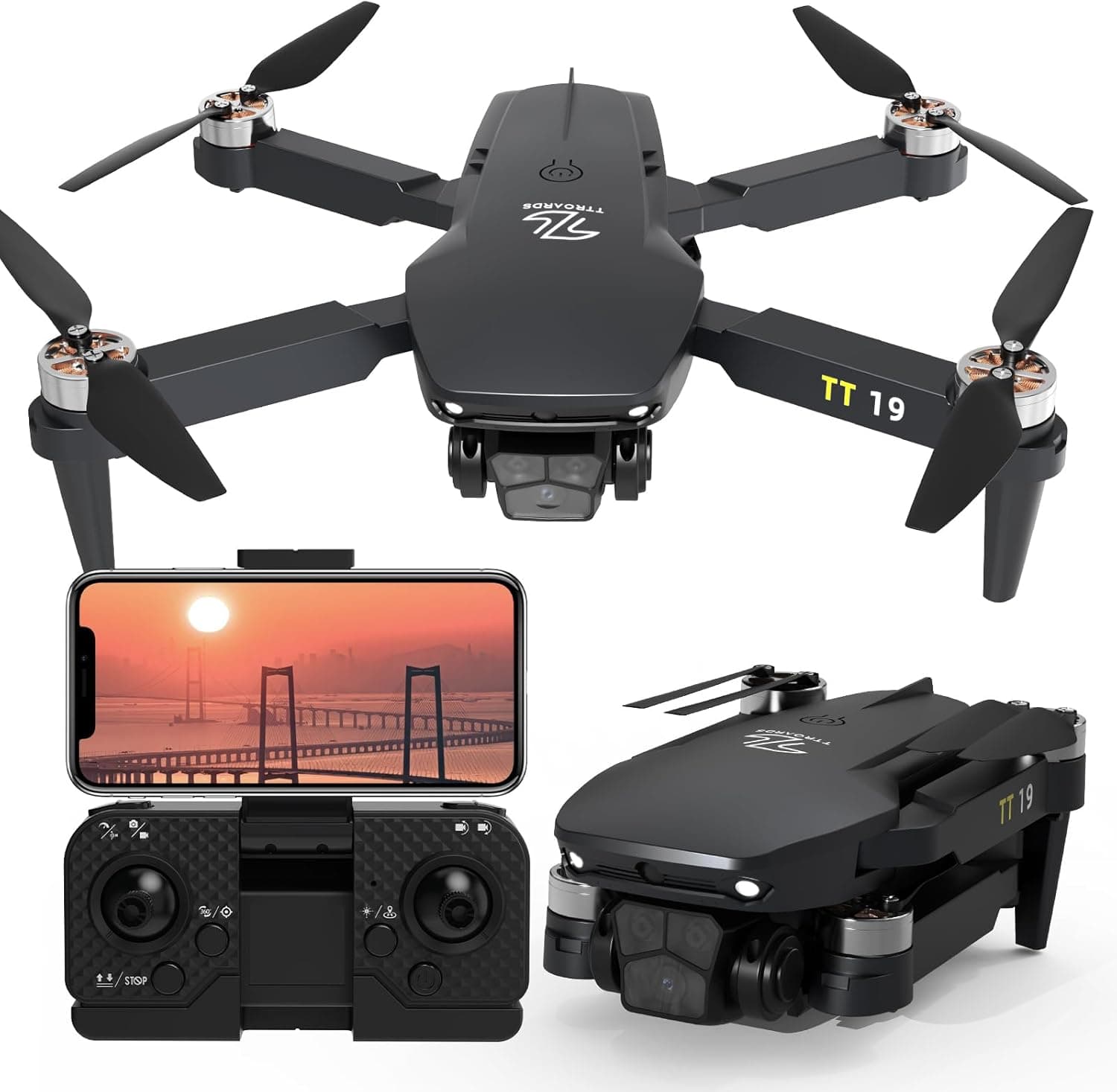 19 sem escovas drone motorizzato com câmara fotográfica per adulti Funzione di evitamento ostacoli drone RC Quadcopter Gift Wifi lente ajustável