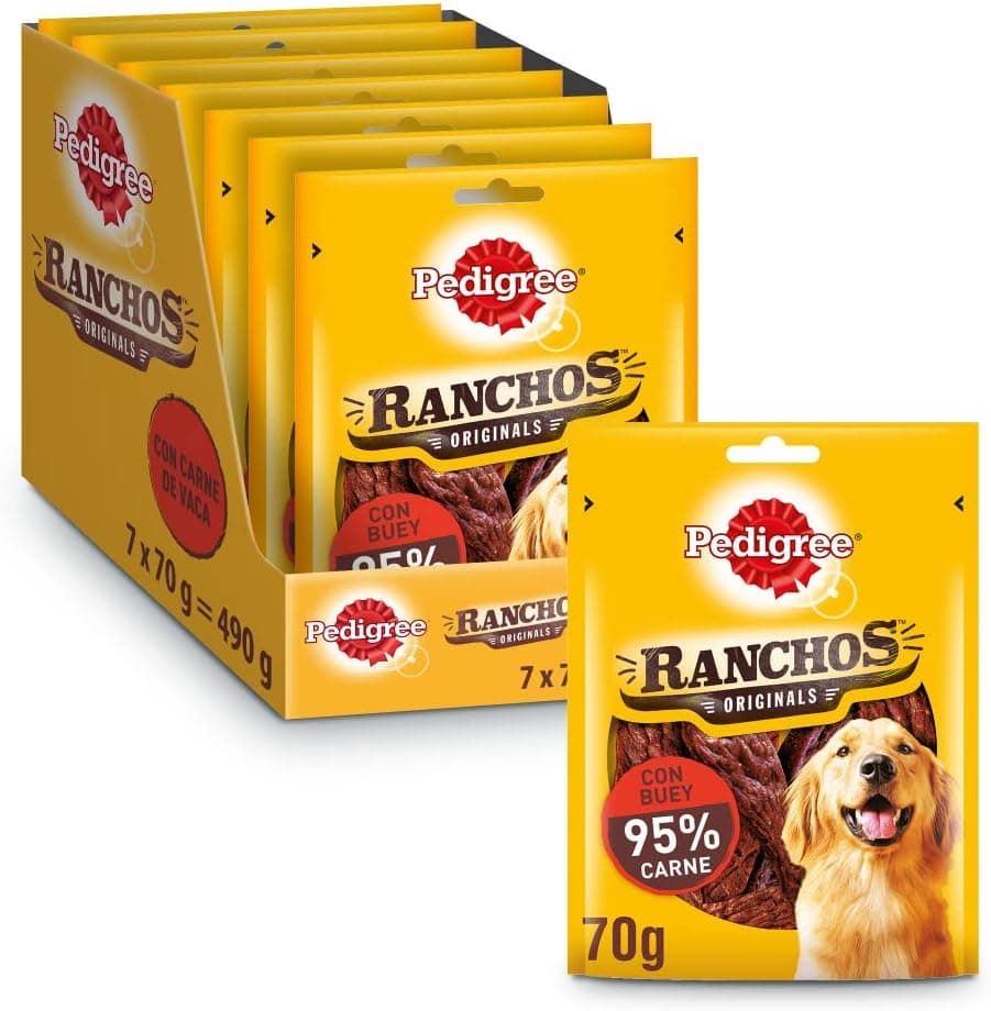 Pedigree Ranchos Snack para cão, sabor vitela (embalagem de 7 x 70 g)