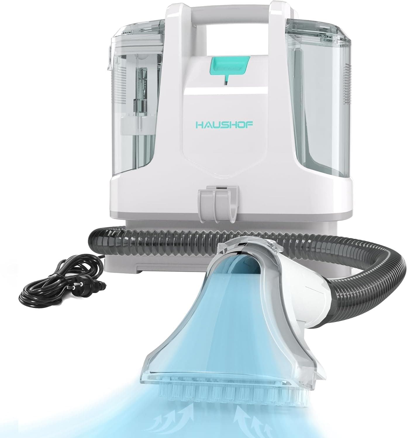 HAUSHOF StainZapper Aspirador de água tapeçaria, limpador de manchas, 400 W, limpeza de tapetes para carpetes, máquina de aspirador para tapeçaria, sofá, 85 dB