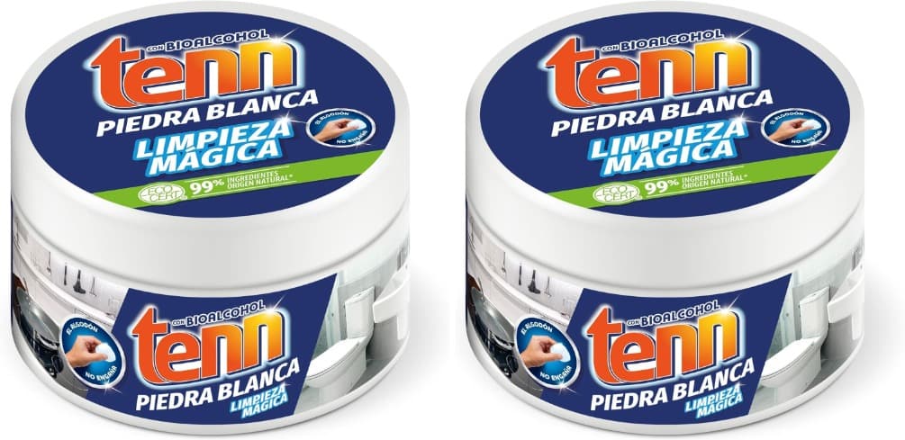 Tenn Limpeza de pedra branca 375 g: Limpador universal com argila - desengorduramento e brilho todas as superfícies