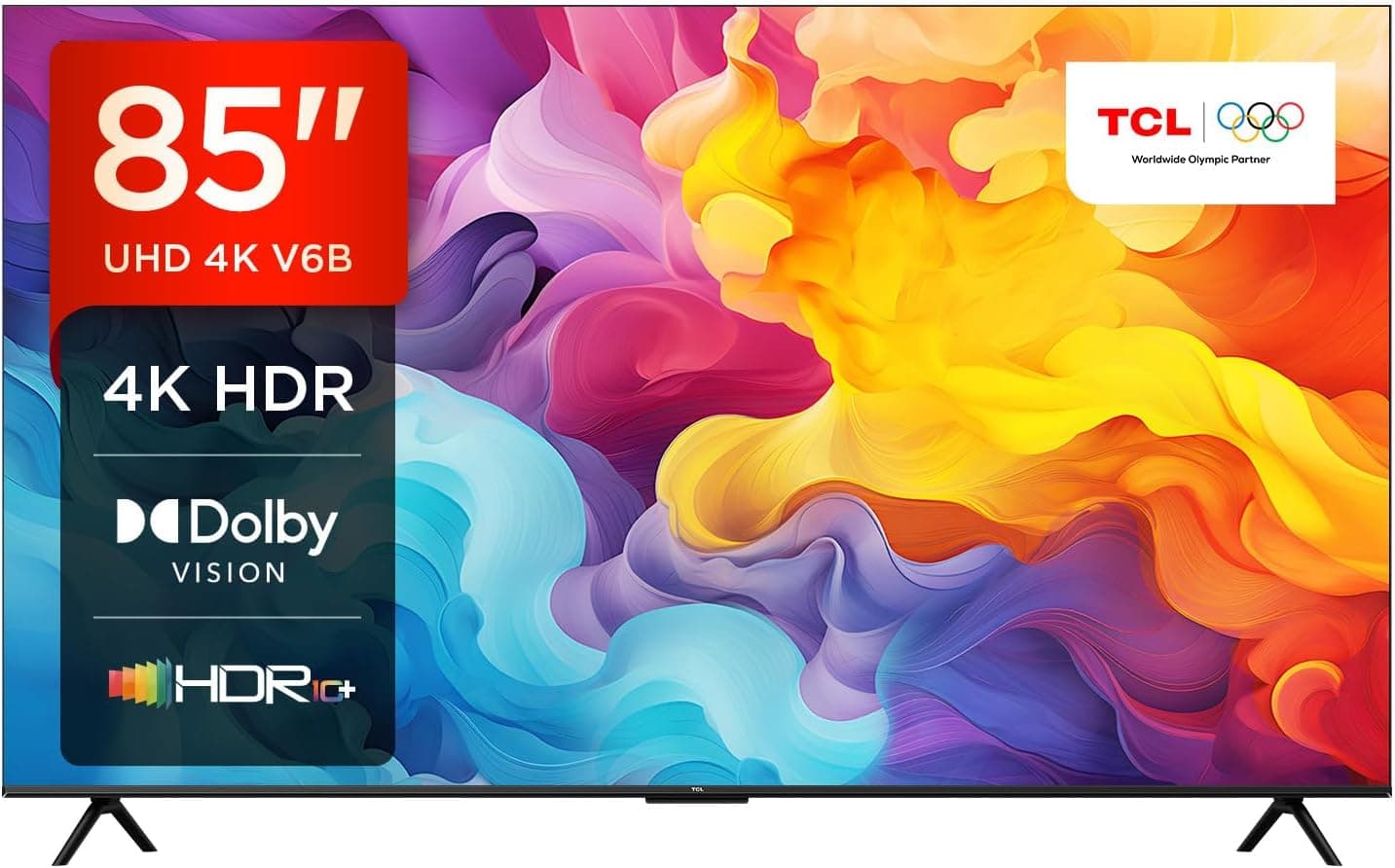 TCL 85V6B 85" 4K Ultra HD, HDR TV, Smart TV Powered by Google TV (áudio dolby, movimento clarity, controlo por voz, compatível com o Google Assistant, Chromecast integrado)