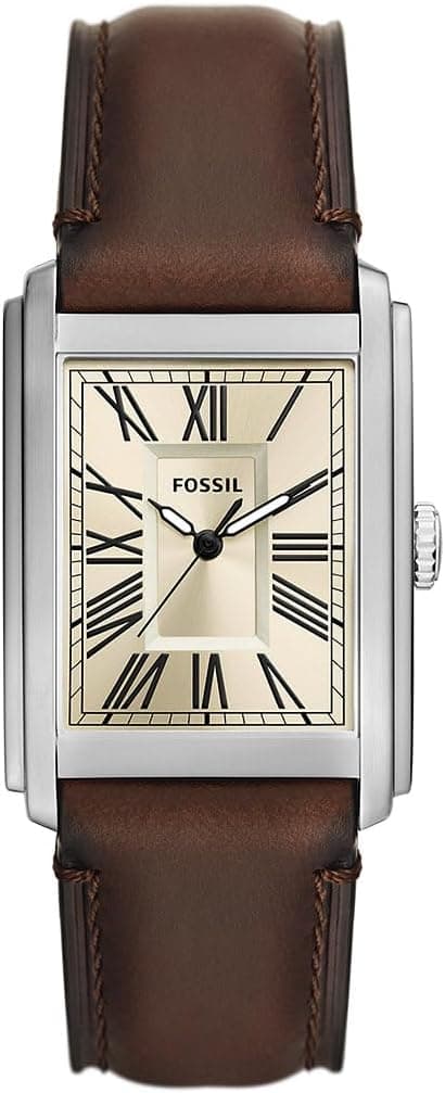 Fossil Carraway Relógio para homem, movimento de quartzo com correia de couro 