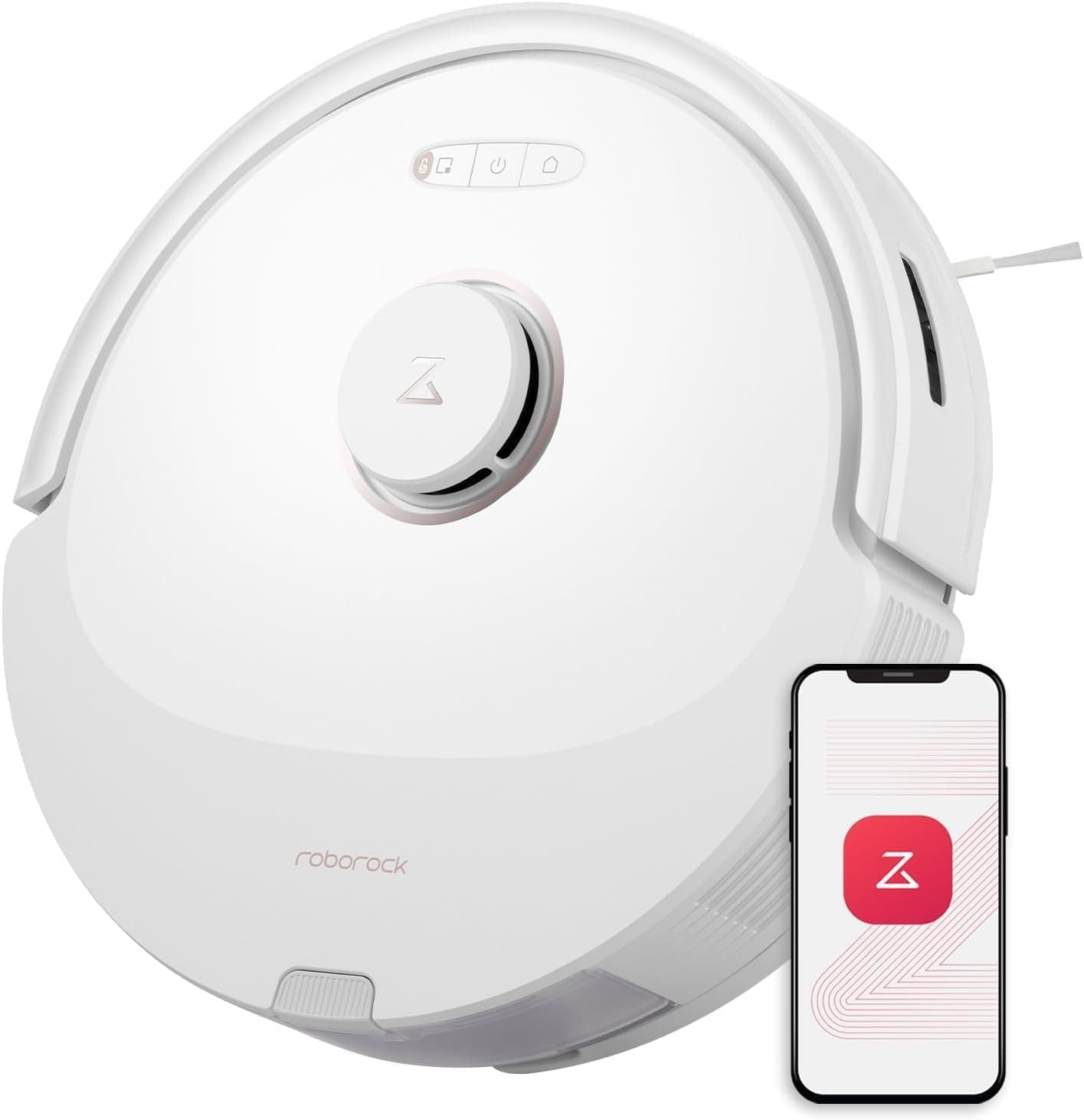 roborock Q8 Max Robot aspirador escovas duplas, HyperForce® 5500 Pa, zonas proibidas, limpeza ao longo da linha de piso, PreciSense® LiDAR, desenho 3D, níveis de limpeza múltipla, App Bike branco
