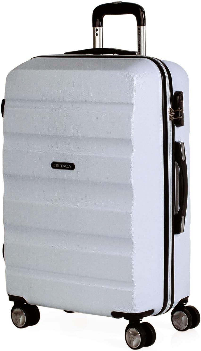 ITACA - Mala de viagem rígida, 4 rodas lisas Trolley 67 cm ABS. Prático e leve. Qualidade da marca e garantia. T71600, Branco, Mala