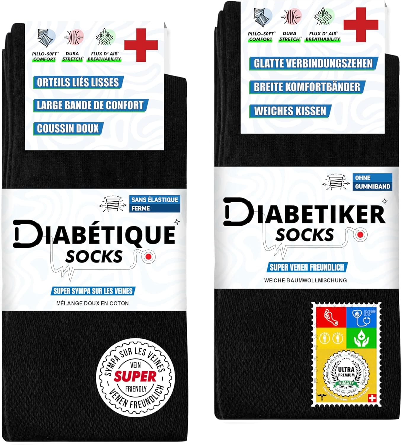SOXCO 10 Pares meias diabéticas para homem