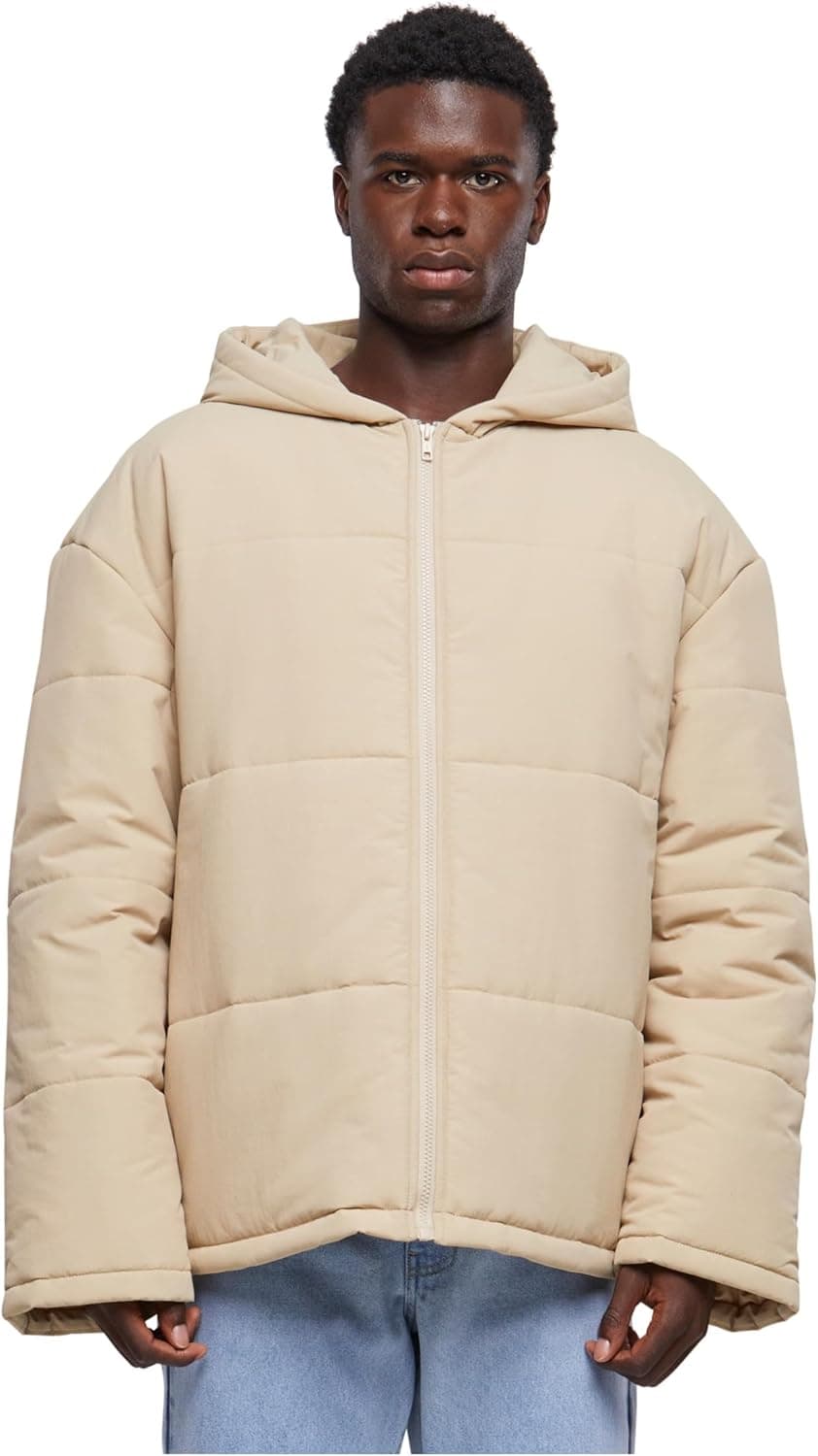 Urban Classics Hooded Block Puffer Jacket casaco para homem