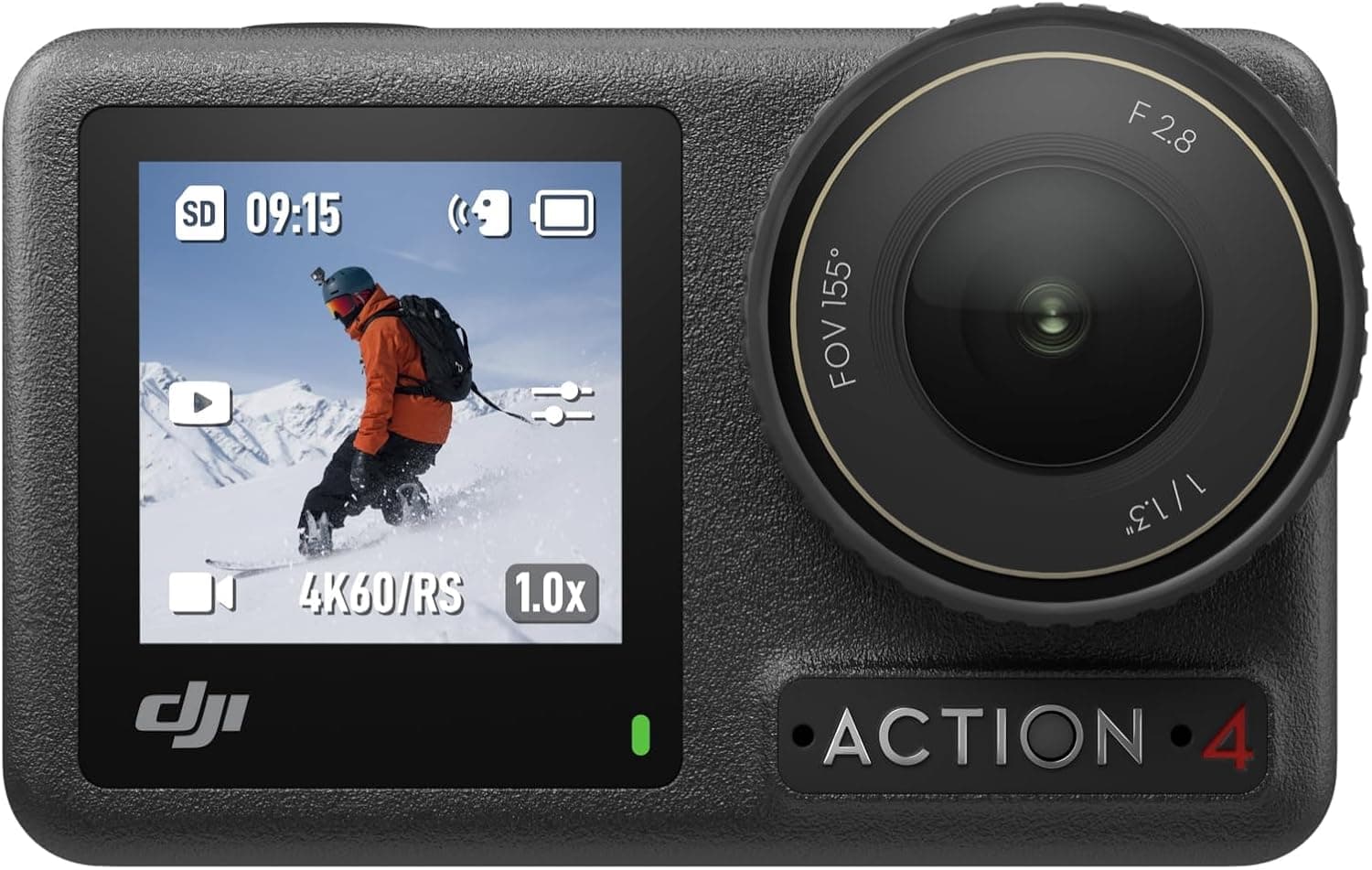 DJI - Pack padrão Osmo Action 4 - Câmara de ação submersível 4K/120 fps com sensor de 1/1,3 polegadas, ótimo desempenho com pouca luz, cor D-Log M de 10 bits, bateria duradoura de 1770 mAh