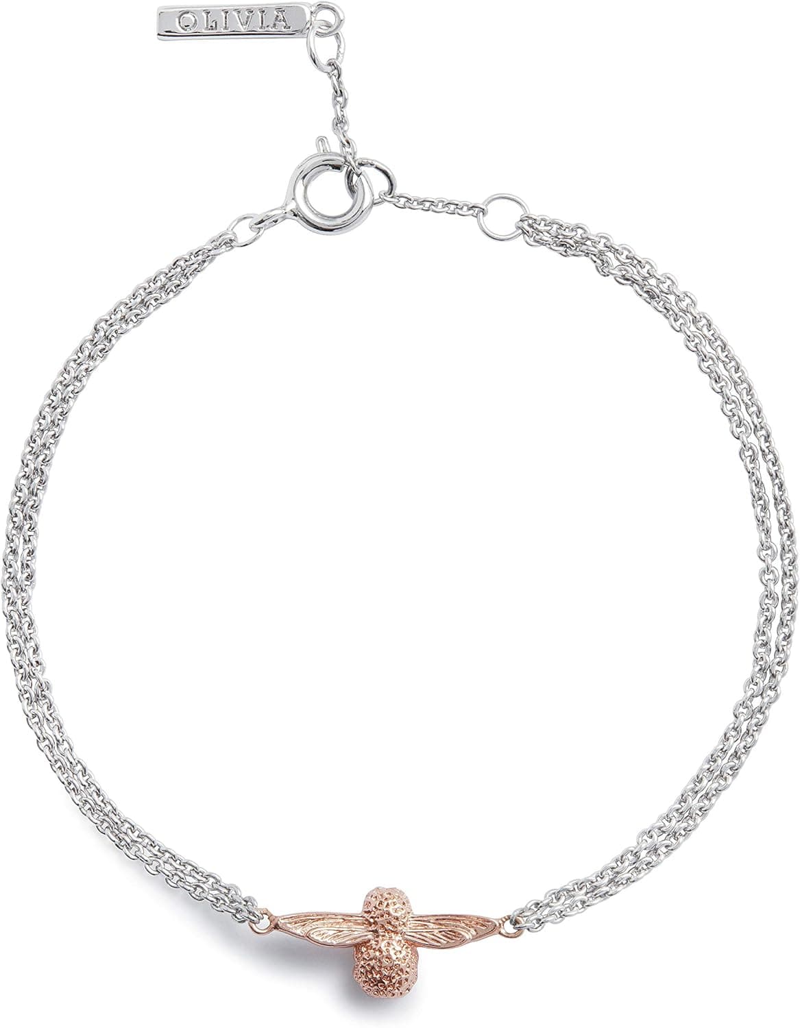Olivia Burton Pulseira de corrente para mulher coleção 3D BEE ouro rosa - OBJ16AMB72