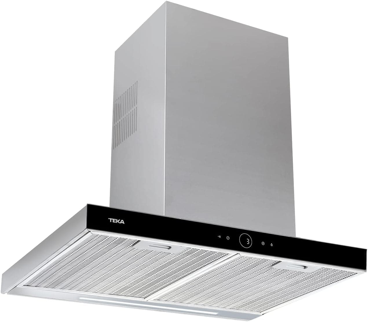 Teka DLH 786 T Sino extrator de 70 cm, comandos digitais Touch Control com display branco, 3 velocidades intensa, programador de tempo, iluminação LED, cor aço inoxidável e preto