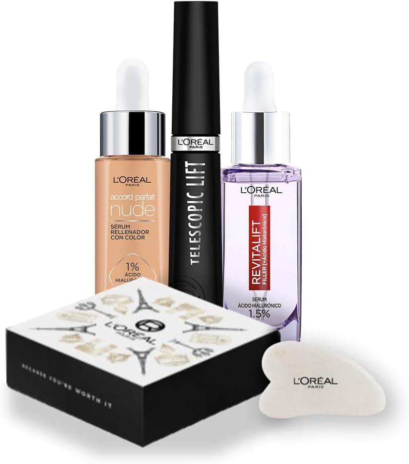 L'Oreal Paris Make-up Designer e skincare Cofre sérum Accord tom 2-3, Telescopic Lift máscara de pestanas e sérum filler anti-rugas 30 ml