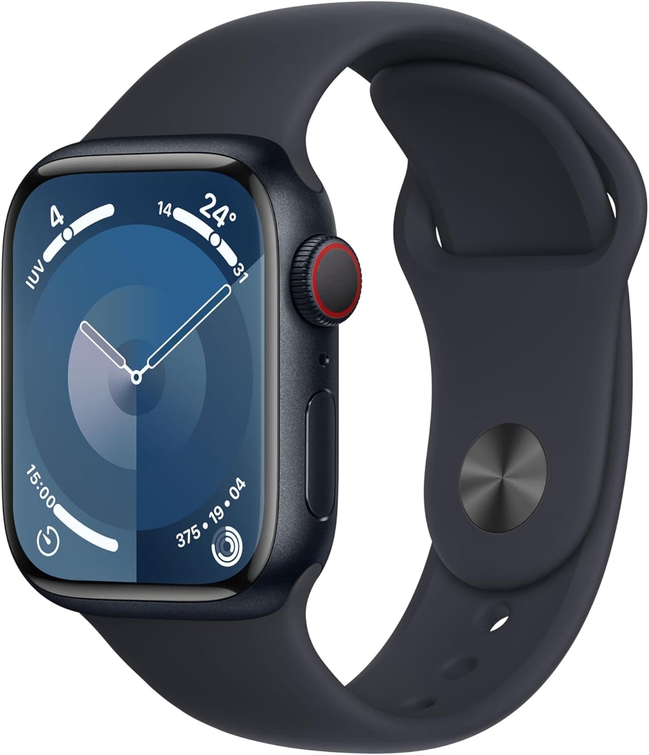 Apple Watch Series 9 [GPS Cellular] Smartwatch com caixa de alumínio colorida meia noite de 41 mm