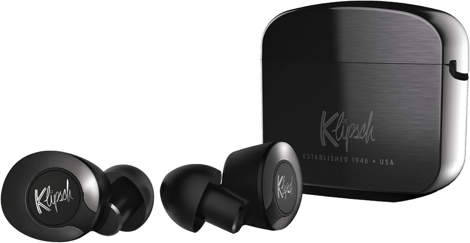 Klipsch T5 II True Wireless ANC Gun Metal - Auriculares sem fios Bluetooth 5.0, controlo tátil, InEar, controlo de chamadas, redução de ruído ativo, Noise Cancelling, preto metal