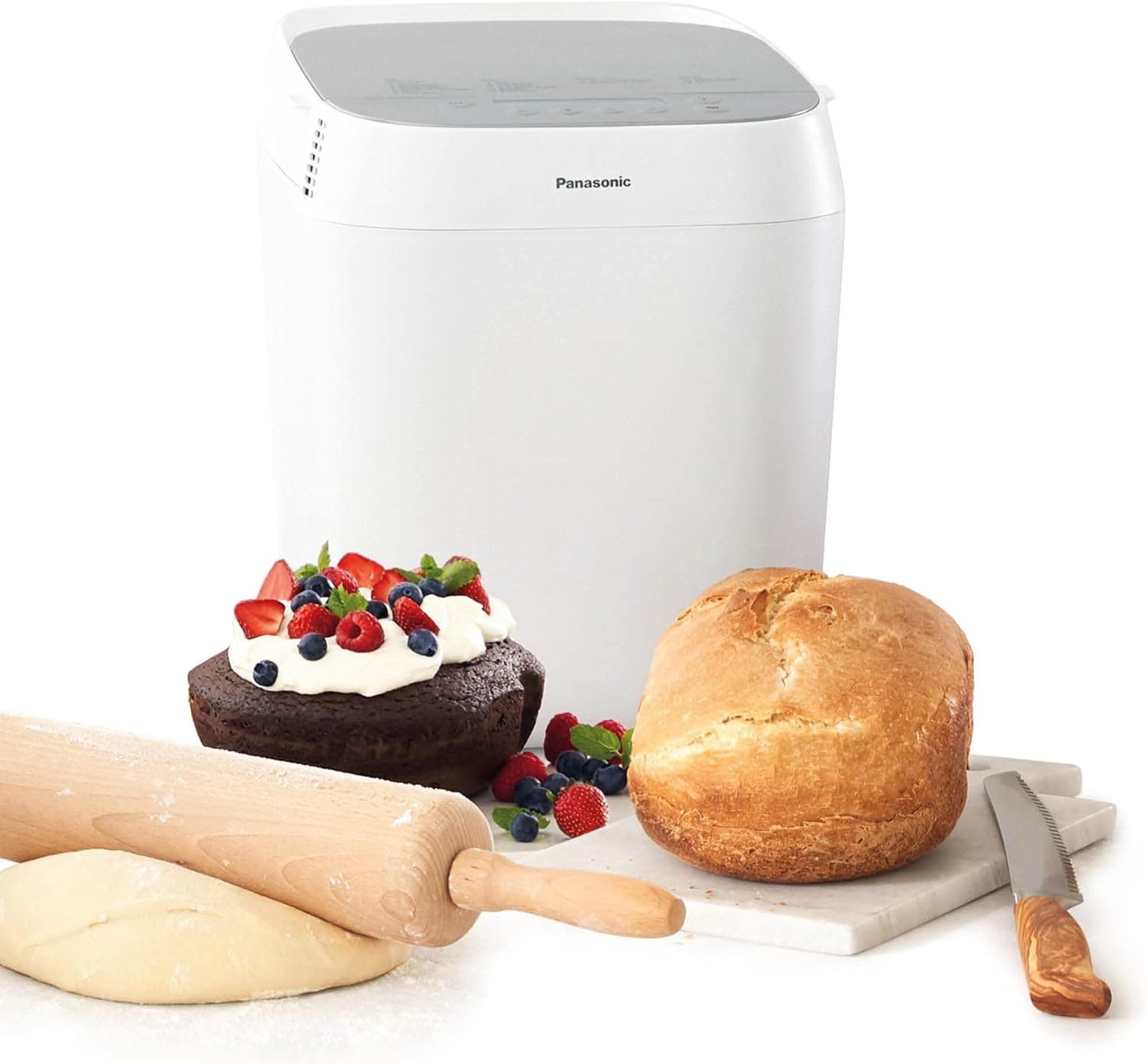 Panasonic Croustina SD-ZP2000WXE - Panificadora de casca crocante de 700 W para pão artesanal, sem glúten, massa e compotas (18 programas automáticos, temporizador digital 30 H), cor branca