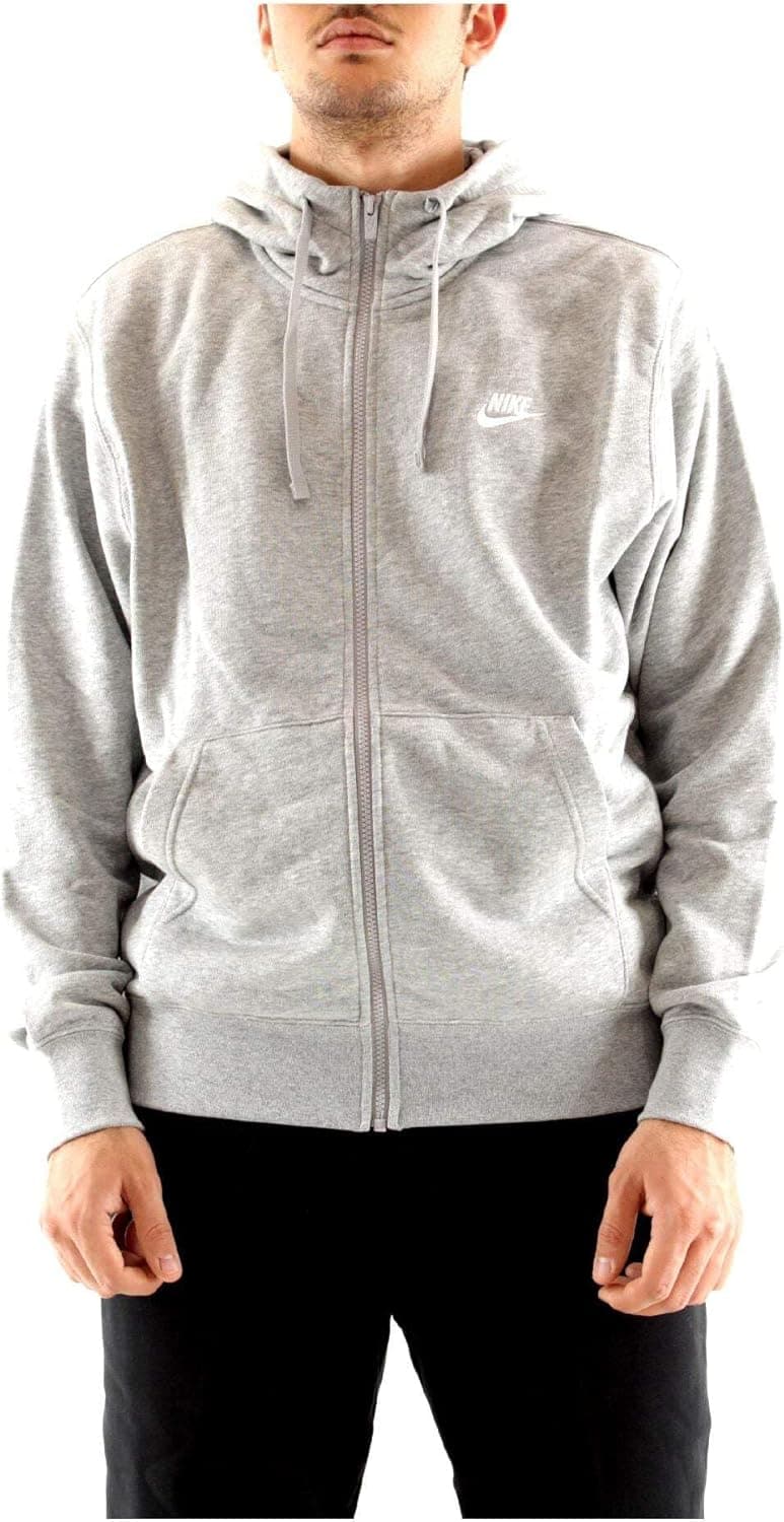 Nike M NSW Club Hoodie FZ BB | Sweatshirt com fecho em algodão para homem e capuz ajustável