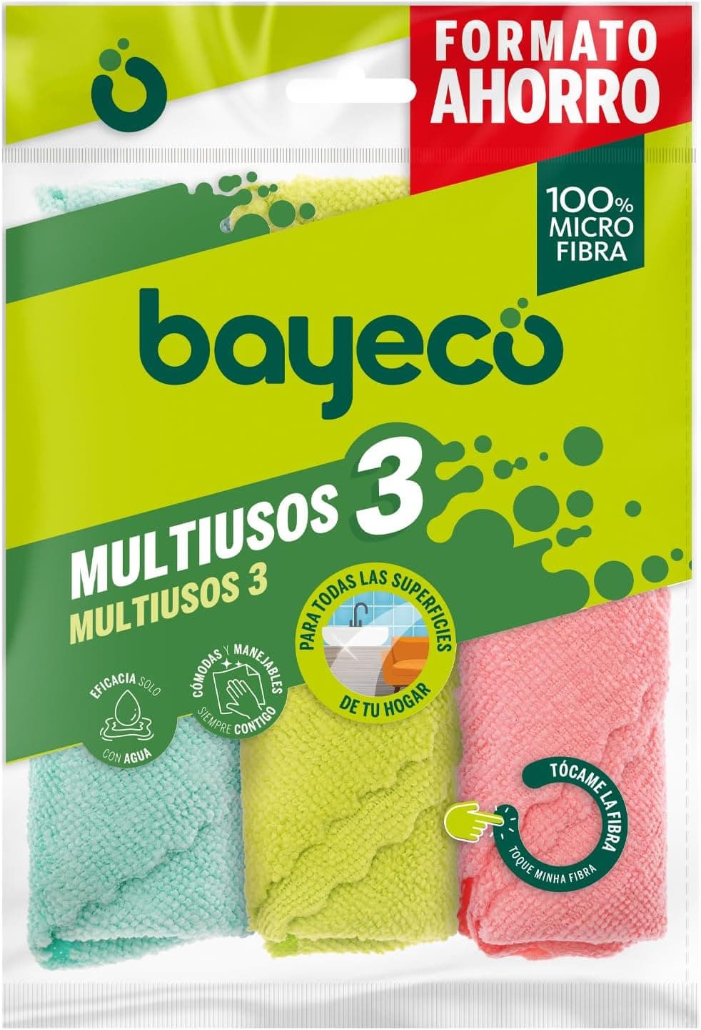 Bayeco | Panos de limpeza em microfibra multiúsos pack de 3 para todas as superfícies