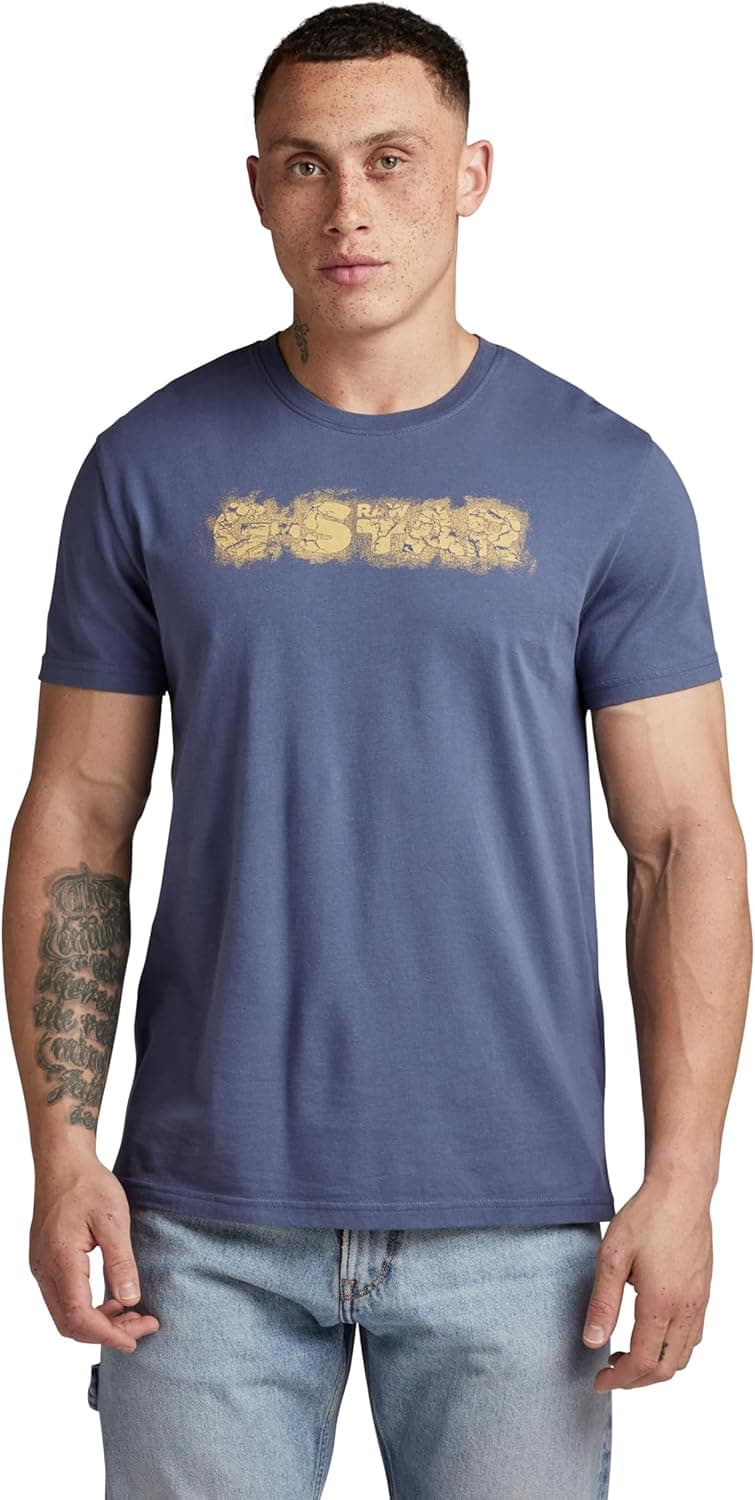 G-STAR T-shirt Distressed Logo para homem