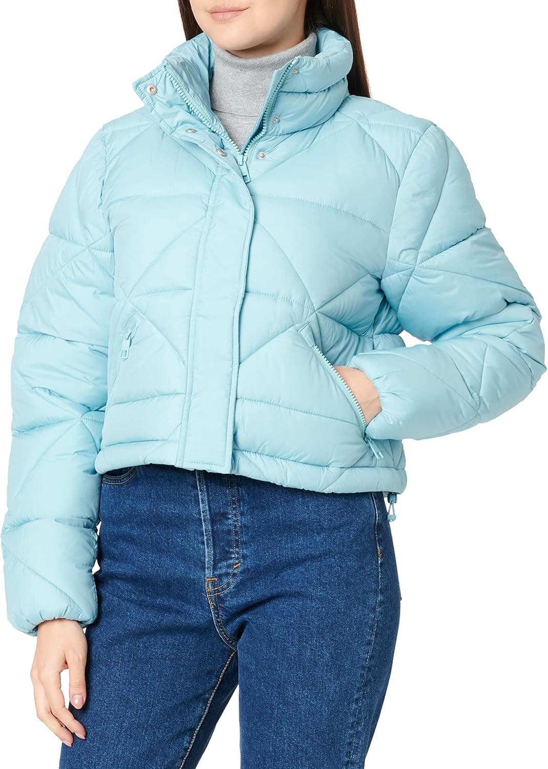 TOM TAILOR Denim Casaco de amortecimento recortado para mulher