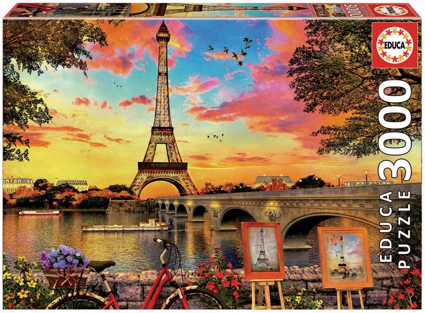 Educa - Puzzle de 3000 peças para adultos | pôr-do-sol em Paris. Inclui serviço de peça perdida. Medidas montadas: 120 x 85 cm. 14 Anos (17675)