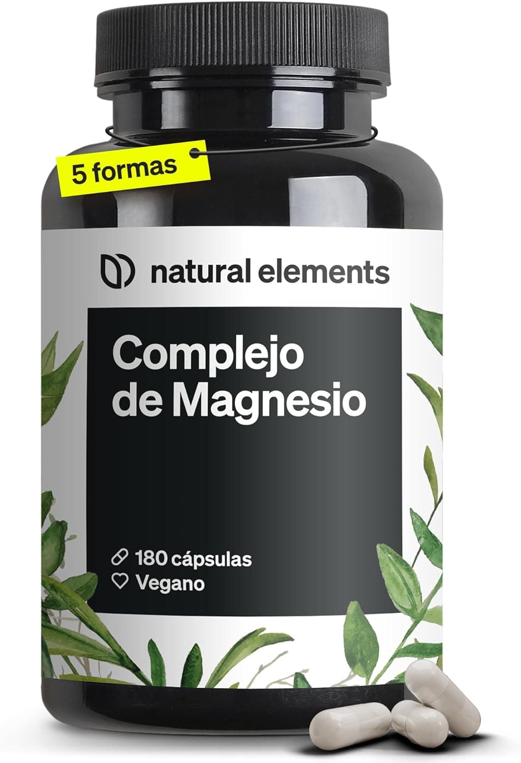 Natural Elements Magnesium Complex | Suplemento de magnésio vegano com 5 compostos e 400 mg por dose diária