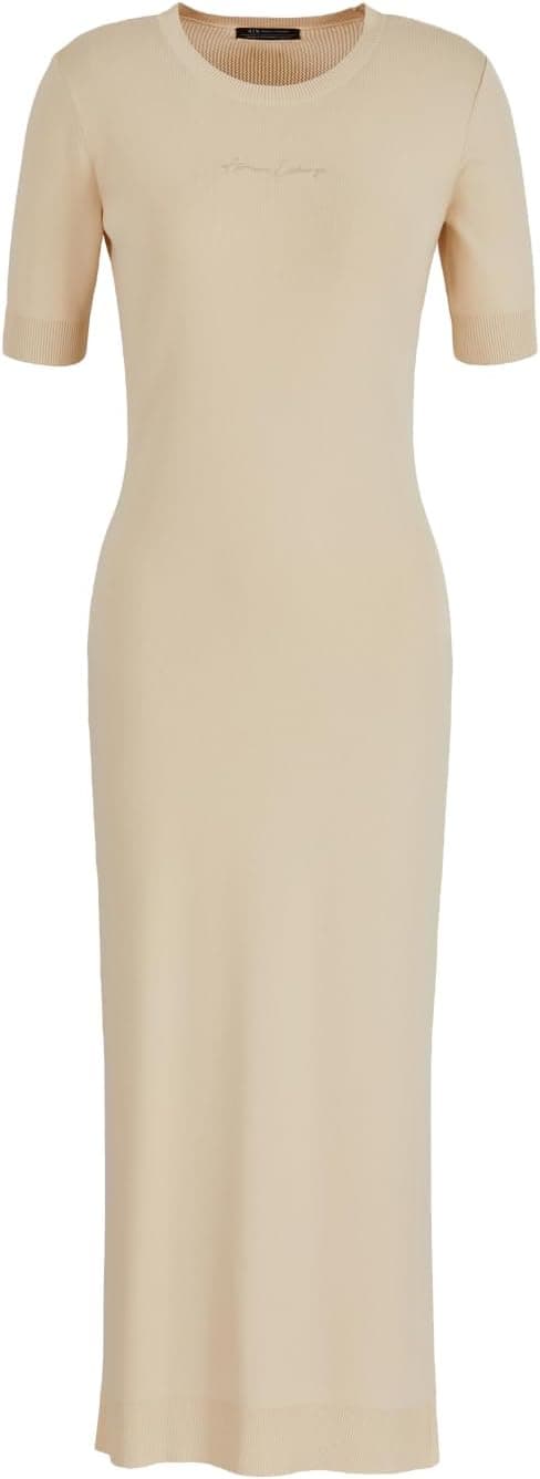 Armani Exchange | Vestido casual de malha sustentável com logótipo no peito para mulher