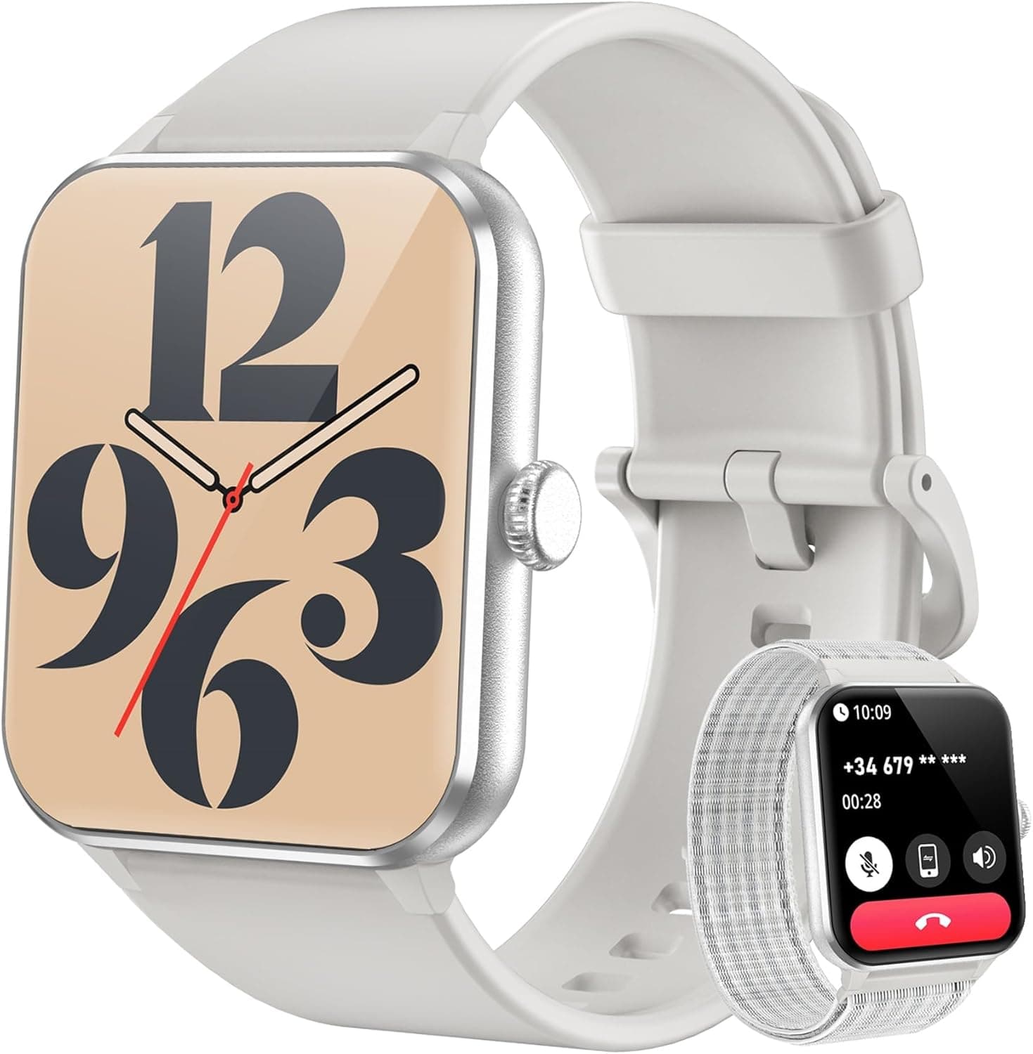 Blackview Relógio inteligente homem mulher com chamadas, pulso / oxímetro / sono/pedómetro, 1,85" Smartwatch homem com Whatsapp mensagens, 100 modos desportivos, pulseira atividade para Android iOS