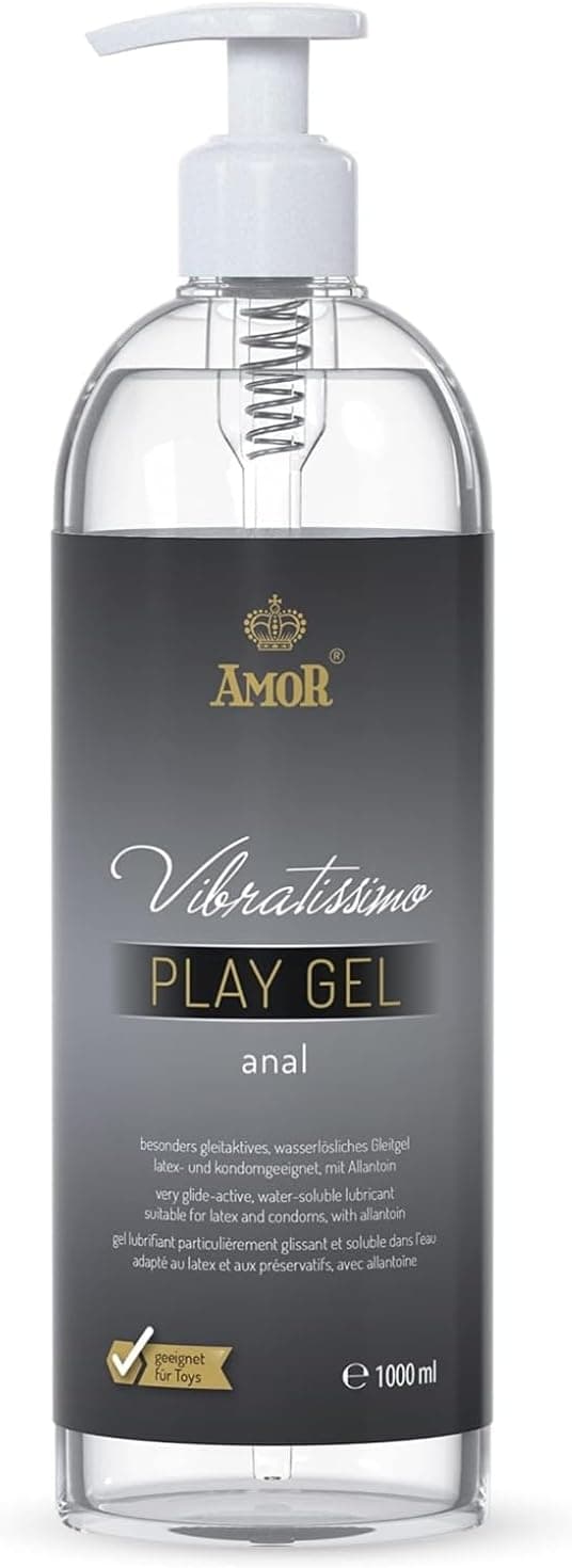 Vibratissimo Play Gel 1000 ml I lubrificante extra deslizante I gel à base de água I lubrificante adequado para brinquedos de silicone e preservativos de látex I lubrificação à base de água