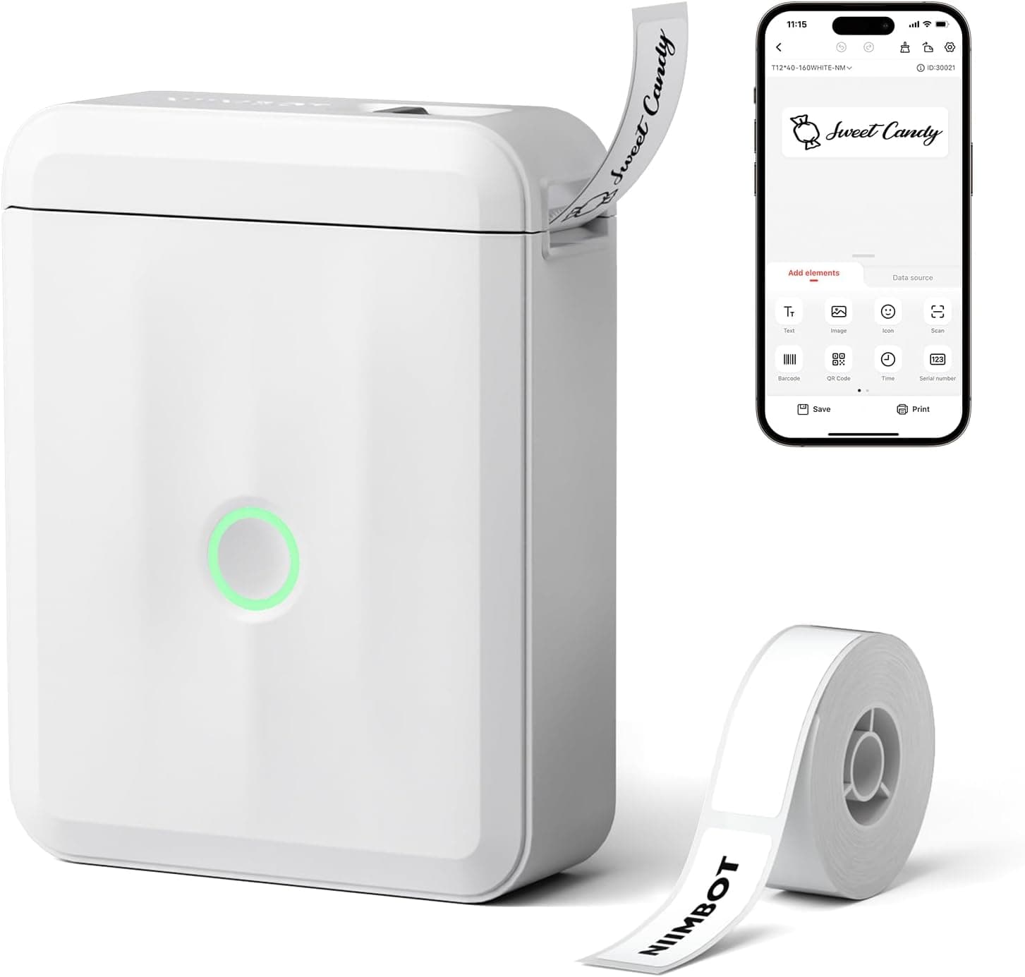 NIIMBOT D110 | Impressora térmica portátil Bluetooth para etiquetas com várias opções de personalização