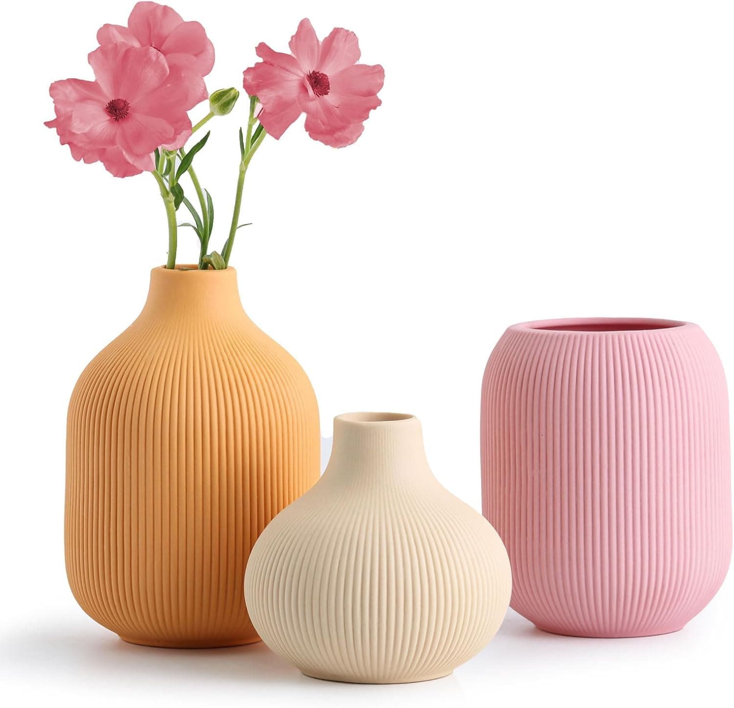 Vaso de cerâmica para decoração, conjunto de pequenos vasos boémios para decoração de casa, decoração minimalista moderna de quinta, vasos decorativos para decoração de prateleiras, mesa,