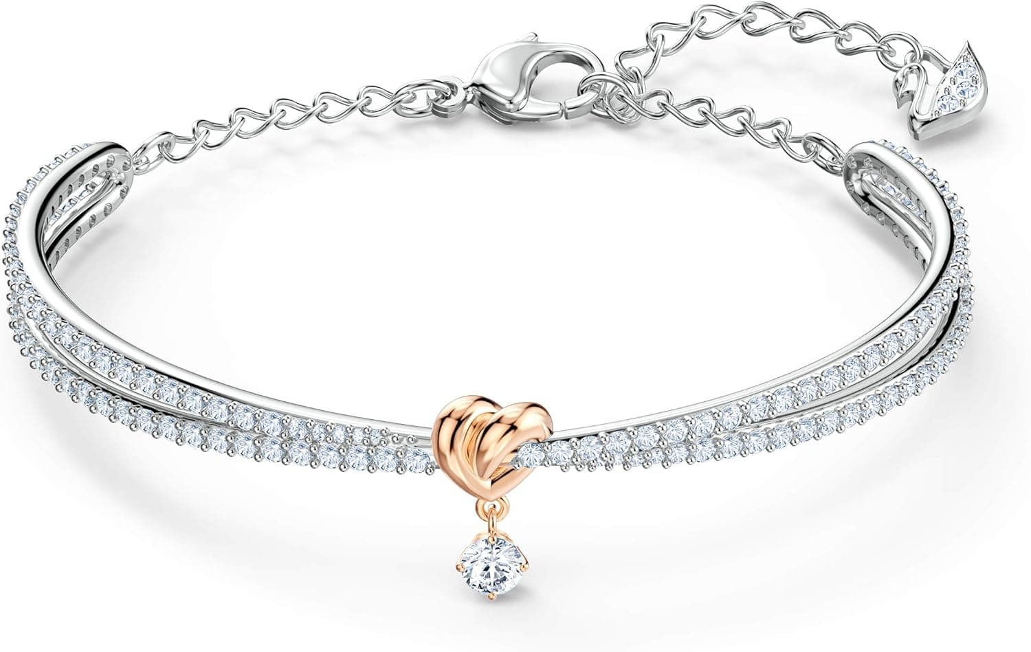 Swarovski 5516544 Bracelete Lifelong Heart, Coração, Branca, Acabamento de combinação de metais