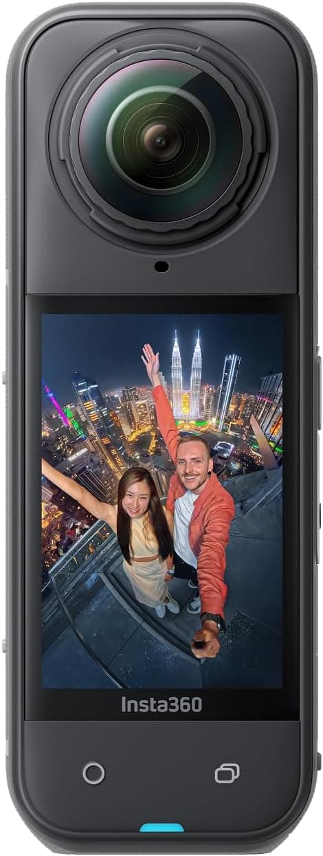 Insta360 X5 - Câmara 8K resistente à água, líder com pouca luz, efeito selfie stick invisível, lente dura e substituível, bateria de 3h, antivento incorporado, estabilização, com chip triplo IA