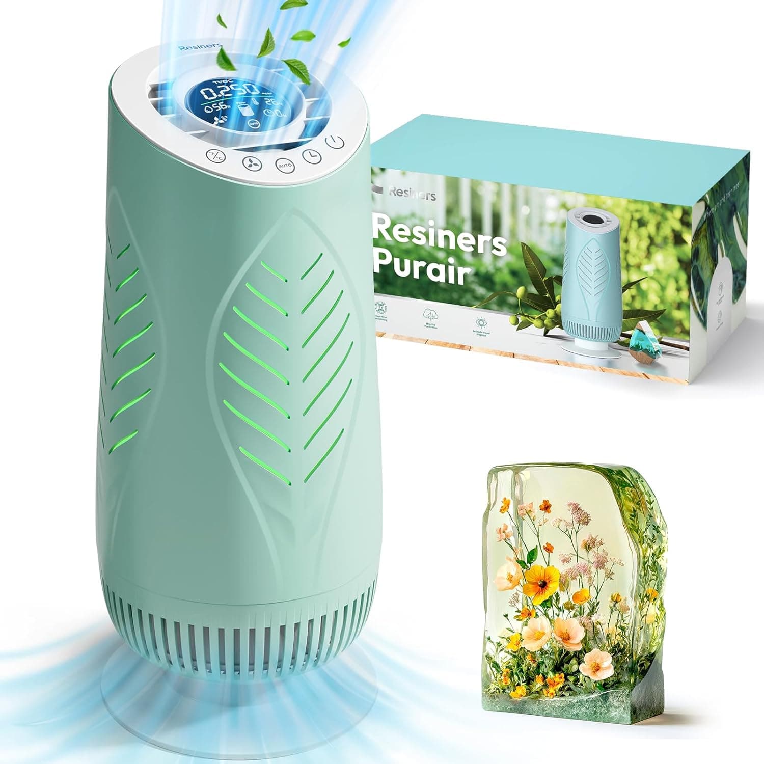 Resiners Purair purificador de ar para resina epóxica, certificado pela SGS, elimina eficazmente os COV de resina, filtro HEPA H13, sistema de filtragem de ar para moldagem e colagem de resina