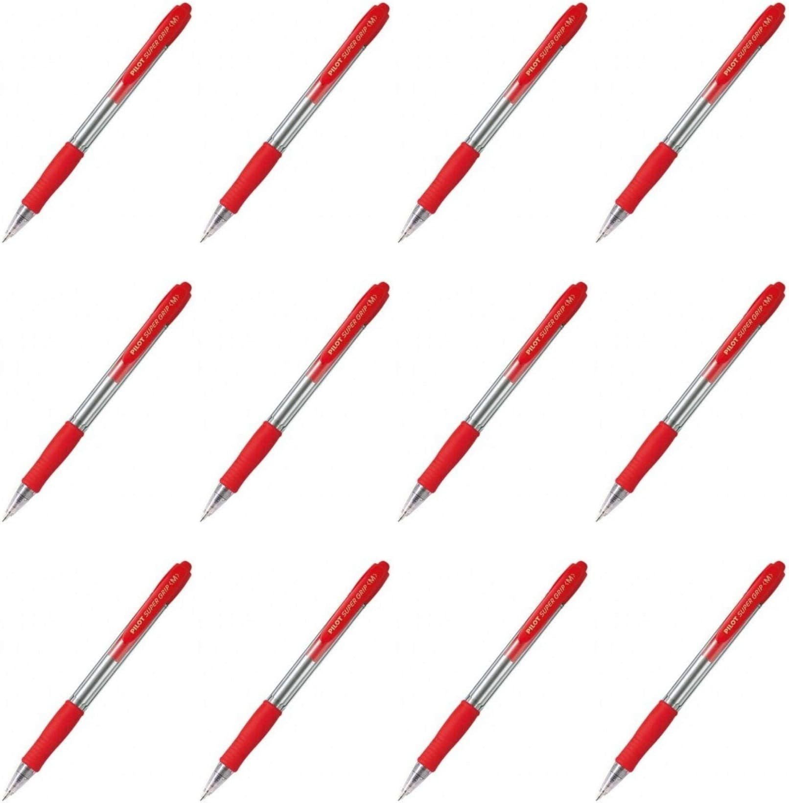 Pilot Super Grip - BPGP-10R-M Ponto médio - vermelho (caixa de 12 unidades)