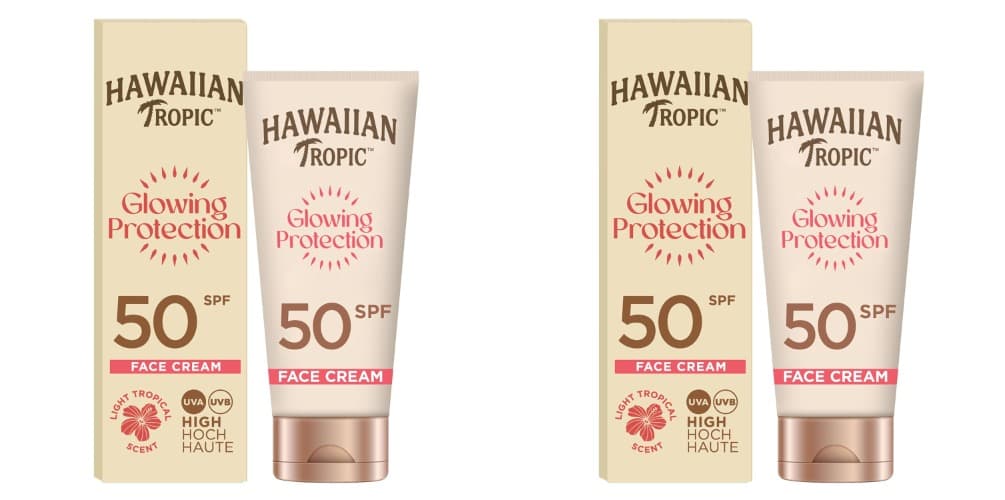 Hawaiian Tropic Protection Face | Loção solar facial hidratante SPF50, 50 ml
