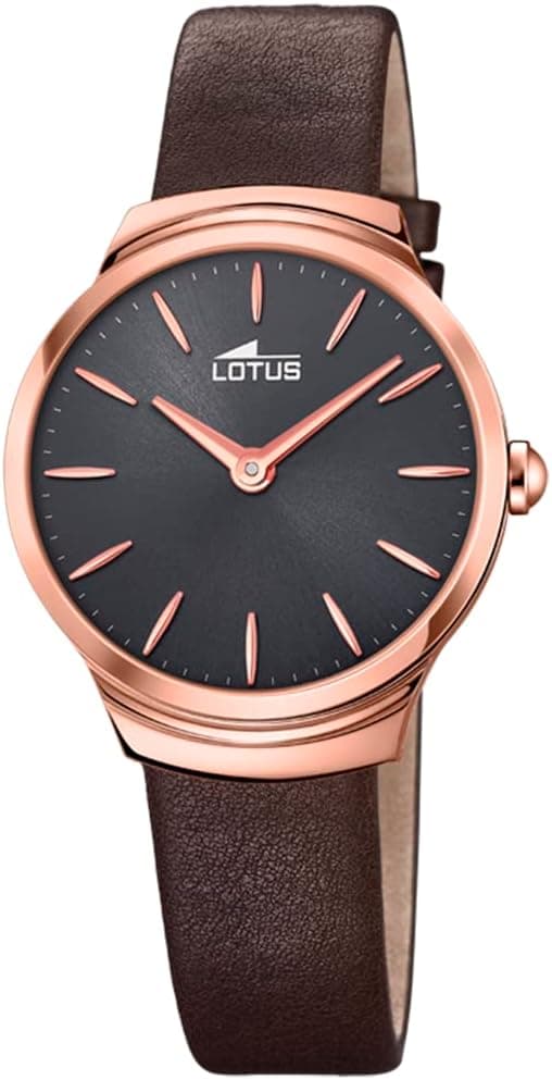 Relógio LOTUS para mulher 18501/1 Outlet caixa de aço inoxidável 316 l rosa correia de couro castanho, Correia
