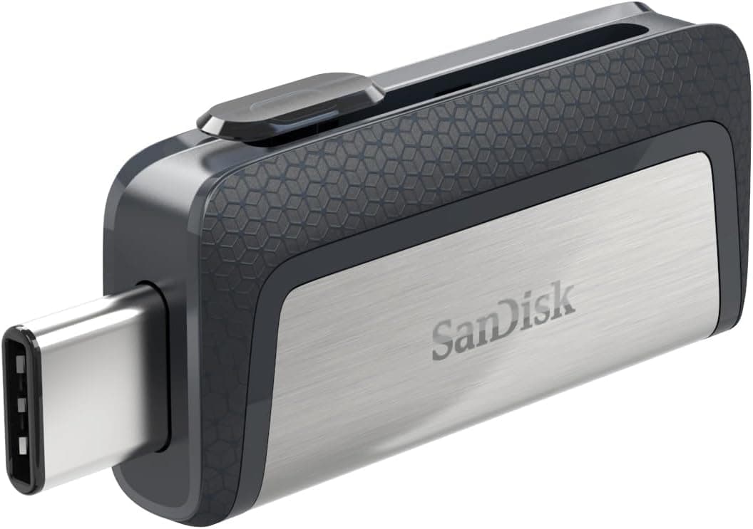 SanDisk Ultra Dual Drive memória flash de 256 GB (com conectores USB Type-C e Type-A reversíveis, para telemóveis, tablets, Macs e computadores, até 150 MB/s, USB 3.1, prateado), cinzento