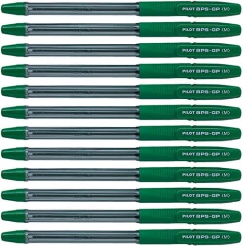 Pilot - BPS-GP-M - Caneta de ponto médio - verde - (caixa de 12 unidades)
