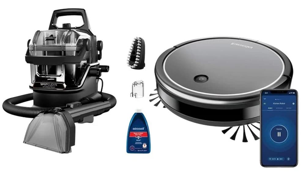 Bissell SpotClean HydroSteam Select Aspirador Tira-Nódoas 1000W + CleanView Connect Robot Aspirador 