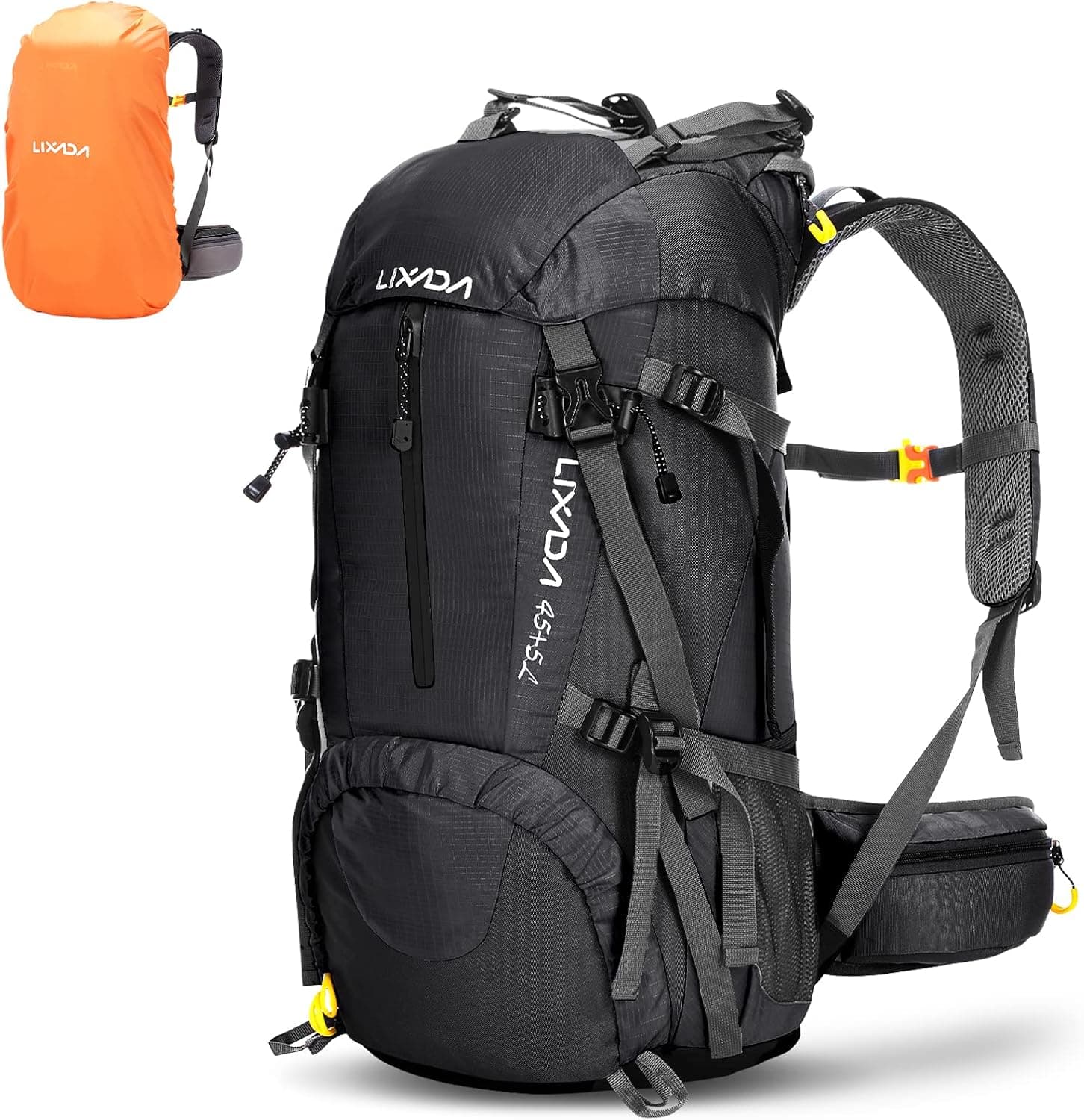Lixada Mochila de caminhada 50 l mochila de estrada Santiago de grande capacidade caminhadas campismo desportos ao ar livre unissexo