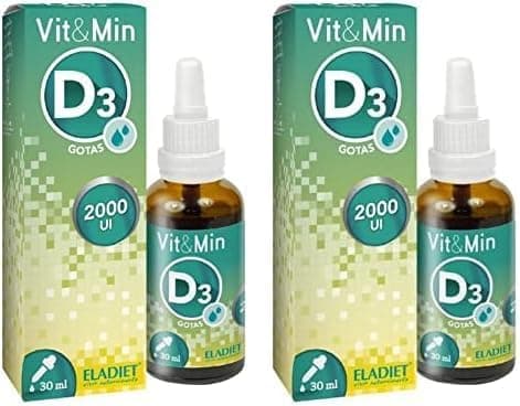 Eladiet Complemento alimentar Vit&Min com vitamina D3-30 ml - ajuda a reforçar o sistema imunitário - contribui para a absorção do cálcio e fósforo - promove a manutenção dos ossos
