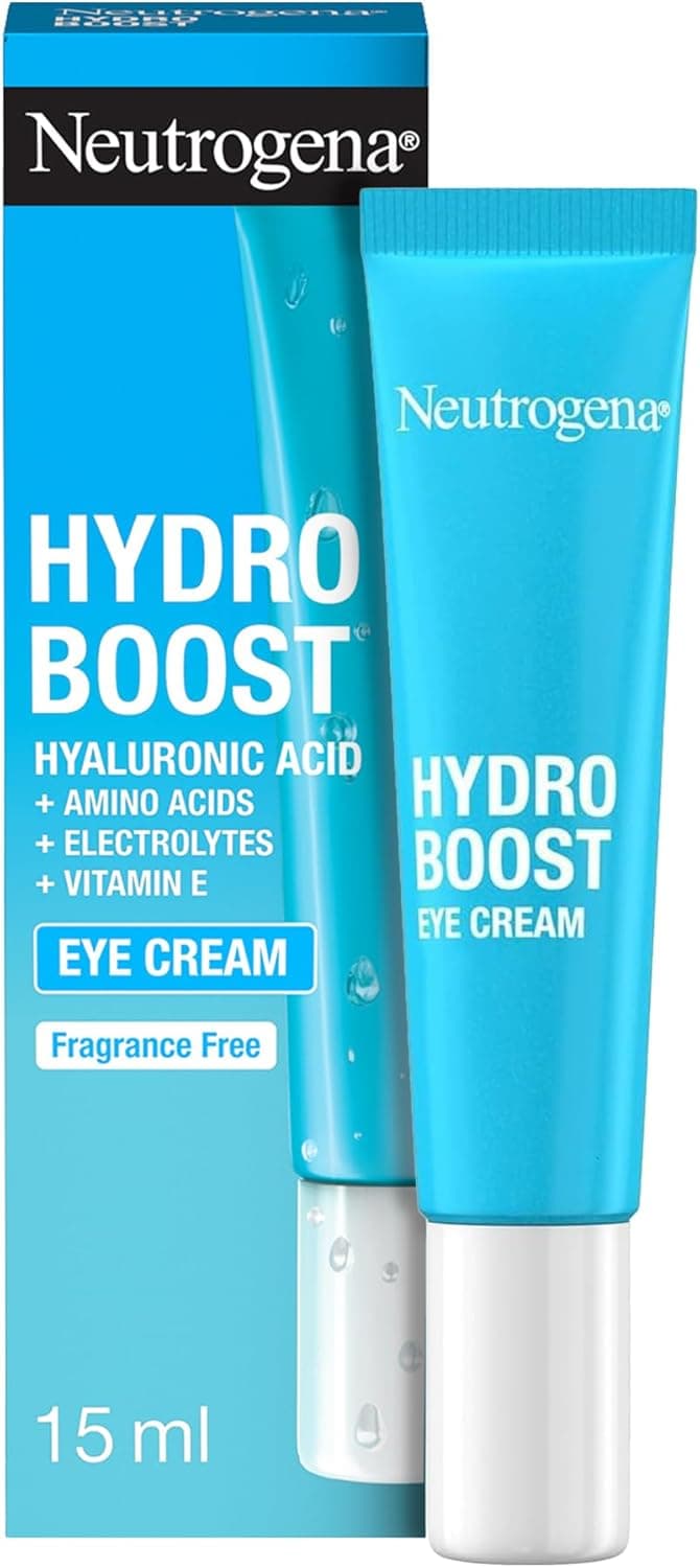 Neutrogena Hydro Boost Contorno de olhos (15 ml), creme hidratante para o contorno de olhos com ácido hialurónico, aminoácidos e vitamina E, creme anti-olheiras e bolsas